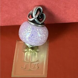 RETIRED James Avery Glitter Pink Mother’s Love Glass Finial gift bx uncut loop
